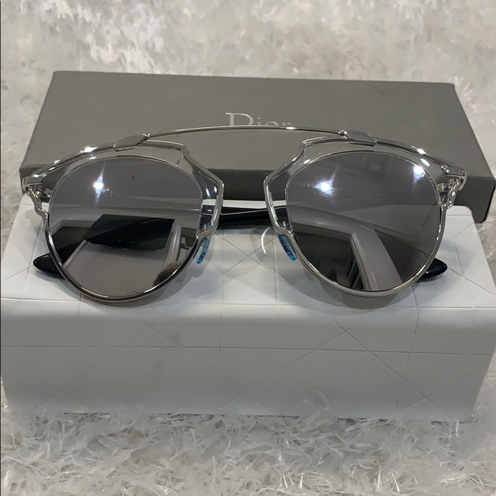 Dior silver mirrored sunglasses